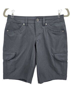 KUHL Womens 0 Shorts Freeflex Cargo Short 10" Gray Short Drawstring Outdoors